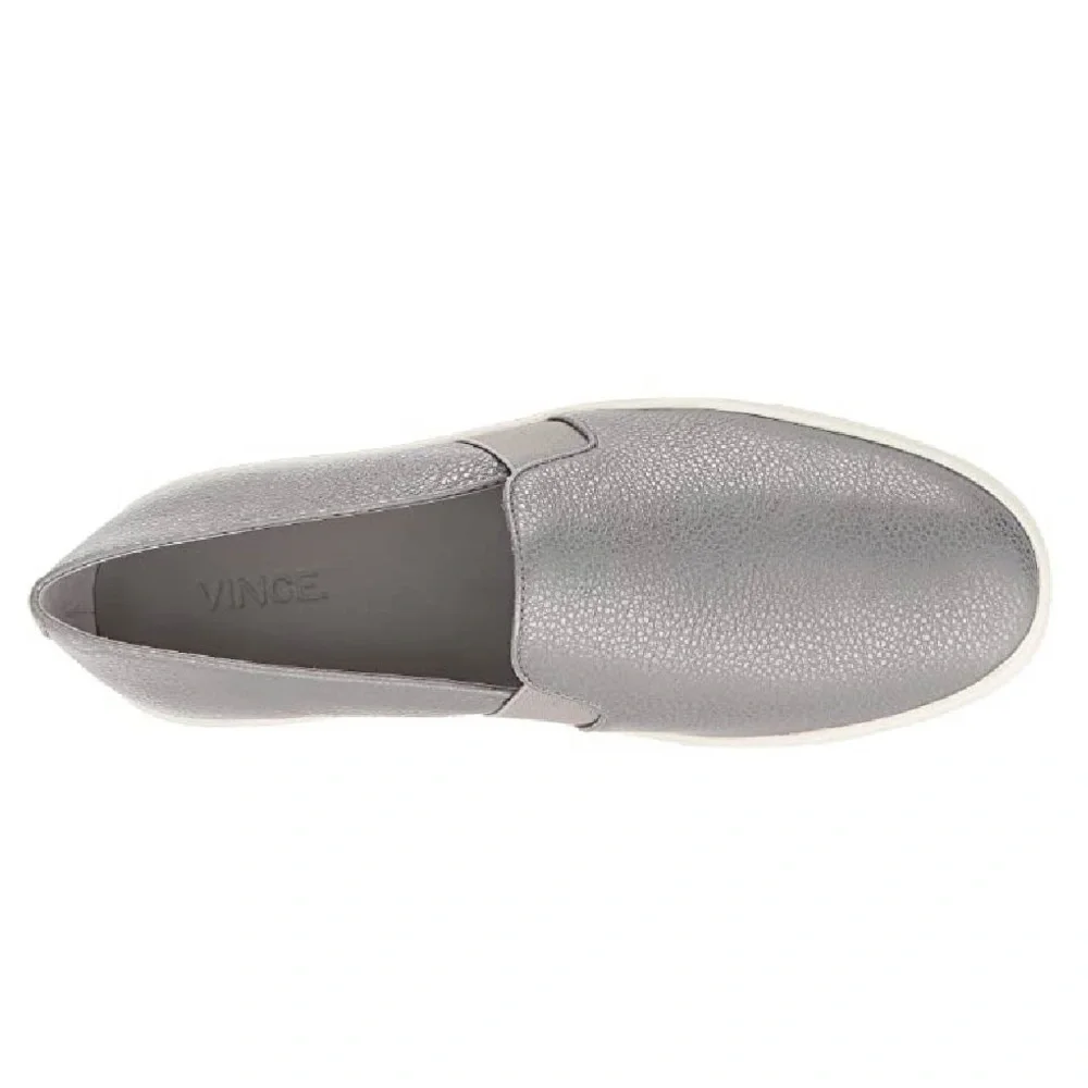 VINCE Blair 12 Gunmetal Leather Slip On Sneakers
